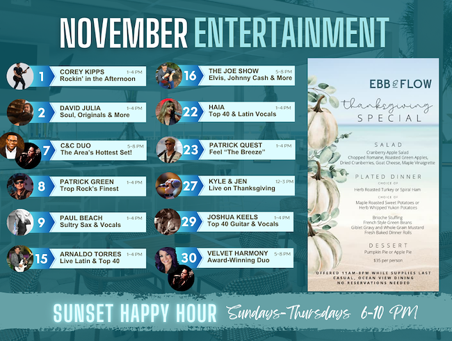 Live Entertainment in Melbourne Beach at Ebb & Flow